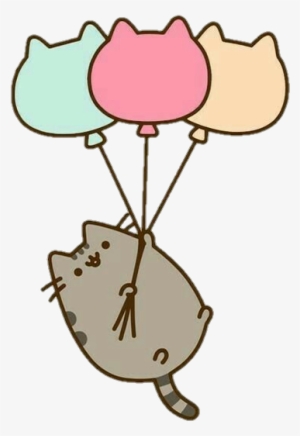 Pusheen Cat Clipart - Happy Birthday Pusheen The Cat With Balloons #289582