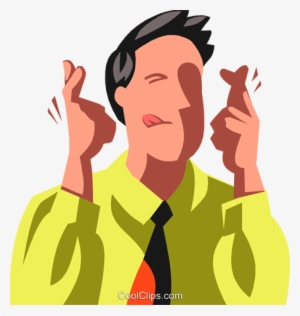 Businessman With His Fingers Crossed Royalty Free Vector - Fingers Crossed Png Transparent #2800246