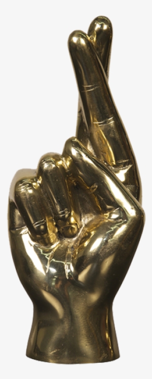 Brass Fingers Crossed Hand Decor #2800509