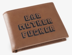 Brown Embroidered Bad Mother Fucker Leather Wallet - Wallet Bad Mother Fucker #2800680
