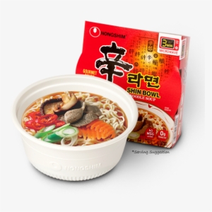 With The Red Pepper, Dried Green Onion, Shiitake Mushroom, - Nongshim Kimchi Bowl Noodle Soup #2801354