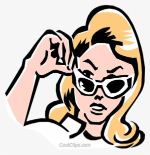 Woman Taking Off Sunglasses Royalty Free Vector Clip - You Want What By When? You Want #2801682