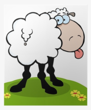 Cartoon Sheep Sticking Out His Tongue Poster • Pixers® - Dessin Tirer La Langue #2801877