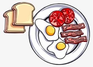 Vector Illustration Of Hearty Breakfast Of Toast, Fried - Breakfast ...