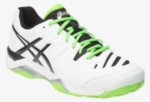 Asics Challenger 10 Clay E505y-0193 White/silver/green/black - Asics Shoes Tennis Black And White #2803140