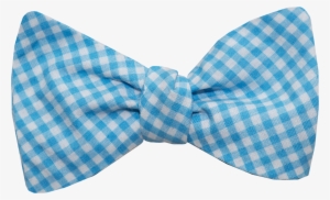Small Teal Gingham Adult Bow Tie #2804362