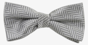 Silver Heringbone Bow Tie - Silver #2805299