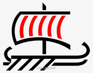 Viking Ship Royalty Free Vector Clip Art Illustration - Viking Wear Oval Sticker #2805387