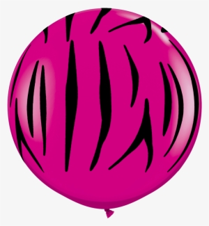 3ft Zebra Stripes A Round Wild Berry Latex Balloons - Balloon #2806229