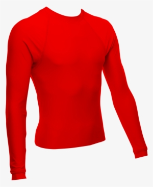 Unisex Long Sleeve Rash Guard, Red - Clip Art #2809401
