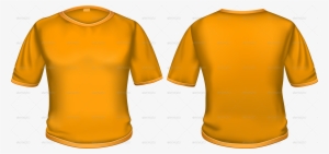 T-shirt Orange - T Shirt Back And Front Png #2809485