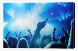 Concert Crowd In Front Of Bright Blue Stage Lights - Concert #2811066