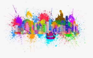 Colorful Paint Splatters Png Download - Tian Tan Buddha #2812112