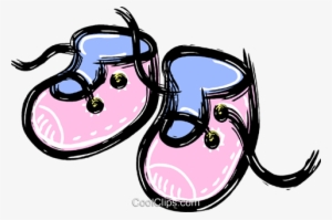 Baby Shoes Royalty Free Vector Clip Art Illustration - Baby Shoes Clip Art #2813351