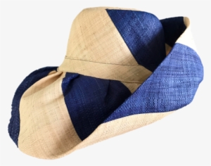 Manga Dian-kapoka Dark Blue And Natural Stripes Raffia - Sun Hat #2813400
