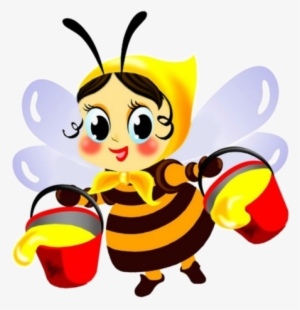 Clip Art Free Download Cartoon Bee Clipart - Пчела На Цветке Рисунок #2814114