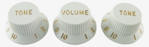 Fender ®, Stratocaster, 1 Volume, 2 Tone - Fender Strat Knobs White #2814376
