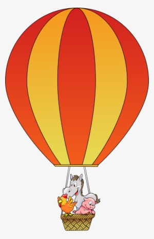 Medium Image - Hot Air Balloon With Animals Cartoon #2815078