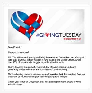 Mazon Announcement Email - Giving Tuesday #2817267
