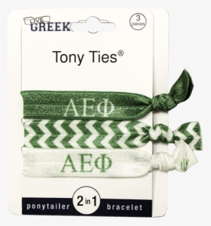Alpha Epsilon Phi - Mia Tony Hair Ties With Charms, Neon Purple, Neon Green, #2818883