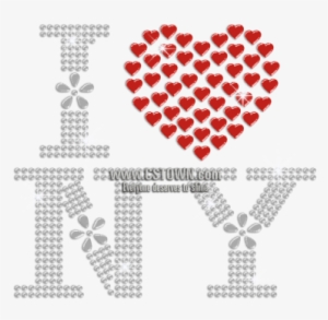 Fashionable I Love Ny Iron-on Rhinestone Transfer - Logo Indra #2819183