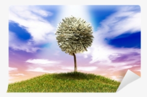 Stylised Money Tree American Dollar Notes On Grassy - Money #2820050