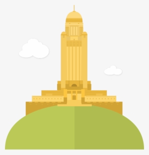 The Majestic Nebraska State Capitol Sits Atop A Grassy - Nebraska #2820254