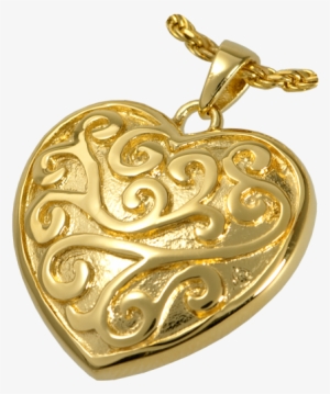 Scrollwork Filigree Heart Jewelry Shown In Gold Metal - Gold #2820302