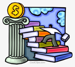 Man Climbing Stairs Of Books Royalty Free Vector Clip #2820640