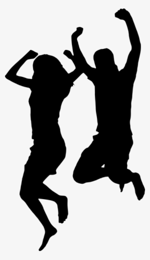 Taking Small Steps To Get Ahead Of The Game - Couple Jumping Silhouette Png #2820843