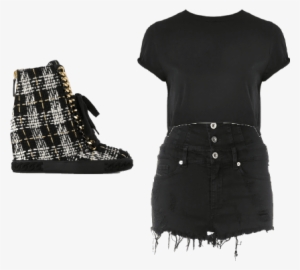 Cool Kid - - Casadei Casadei Tweed Wedge Sneakers Black Gold #2820864