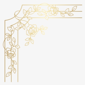 Decorative Golden Corner Png Clip Art - Golden Corner Png #2821995