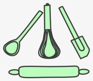 Bakery Utensils Pastel Green Clip Art - Utensilio De Panaderia Animado #2822418