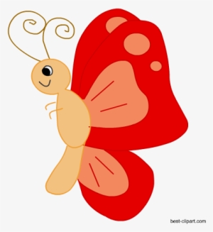 Red Cartoon Butterfly - Red Butterfly Clipart Png #2822968