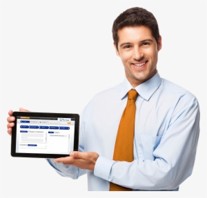 Businessman With Tablet Png #2823226