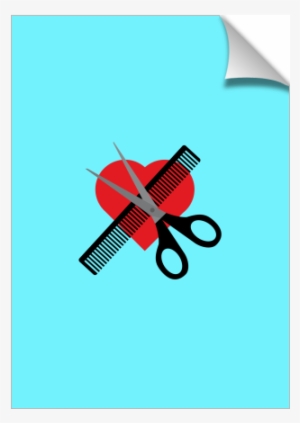 Scissors & Comb & Heart - Scissors & Comb & Heart Shower Curtain #2823813