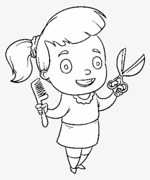 Hairdresser With Scissors And Comb Coloring Page - Imagen De Tijeras Y Peines #2823998