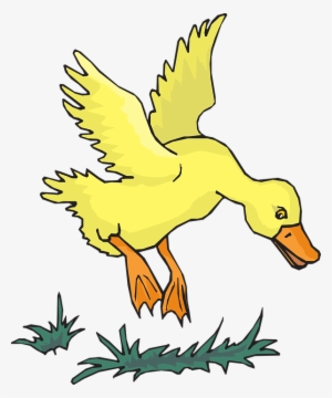Duckling Clipart Wing - Flying Yellow Duck Clipart #2825480