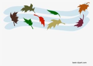 Fall Leaves Flying In Air, Free Clip Art - Sun And Wind Clipart #2827267
