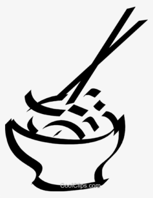 Bowl Of Rice And Chop Sticks Royalty Free Vector Clip - Clip Art #2827794