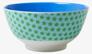 Blue & Green Star Print Melamine Two Tone Bowl By Rice - Rice Melamine Bowls #2827968
