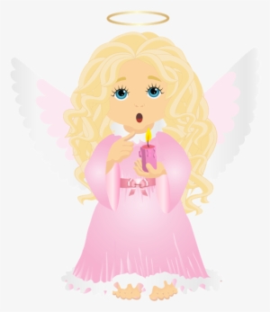 Cute Blonde Angel With Candle Transparent Png Clip - Cute Clipart Pink Angel Png #2829292