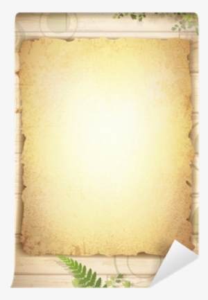 Grunge Burnt Paper At Wooden Background Wall Mural - Light #2830042