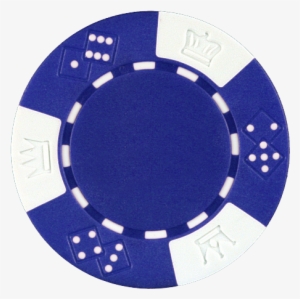 Clay Composite Triple Crown Poker Chips 50 - Blue Casino Chip Png #2832853