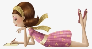 Cartoon Girl On Stomach - Nina De San Illustration #2833435