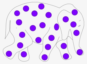 Polkadot Elephants Clip Art - Purple Polka Dotted Elephant #2833987