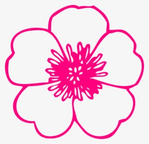 How To Set Use Pink Daisy Clipart - Flower Clipart Black And White Outline #2836077