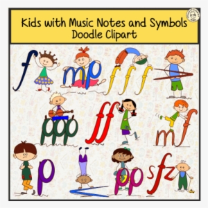 Kids With Music Notes And Symbols Doodle Clipart - Music #2836441