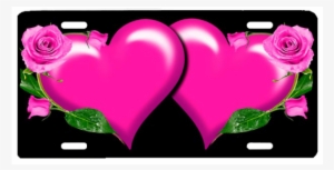 Pink Hearts With Roses - Blue Hearts And Roses #2836921