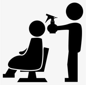 Hairdresser With Spray Bottle Behind The Client Of - Wash Hair Icon Png #2837384